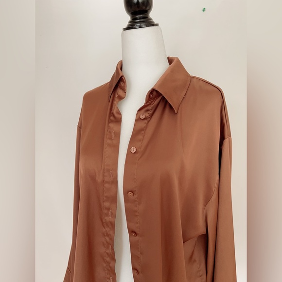 Dynamite Silk Blouse. 95% new condition. Caramel colour. - Picture 2 of 7